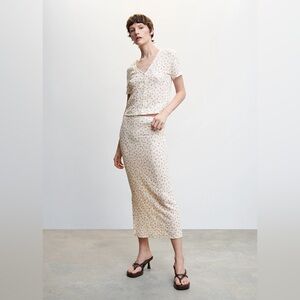 Mango | Texturized Midi Skirt